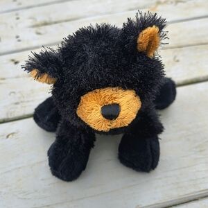 GANZ Black and Tan Stuffed Bear